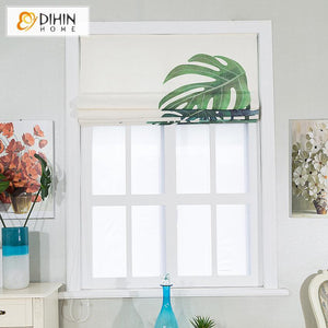 DIHIN HOME Huge Leaf Printed Roman Shades,Easy Install Washable Curtains ,Customized Window Curtain Drape, 24"W X 64" Roman Shades Curtains Window Blinds custom curtains blackout curtains curtains for living room sheer curtains curtain fabric linen curtains kitchen curtains velvet curtains pinch pleat curtains bay window curtains outdoor curtains pleated curtains floral curtains dining room curtains kitchen valances drapes for bedroom patio curtains nursery curtains grommet curtains