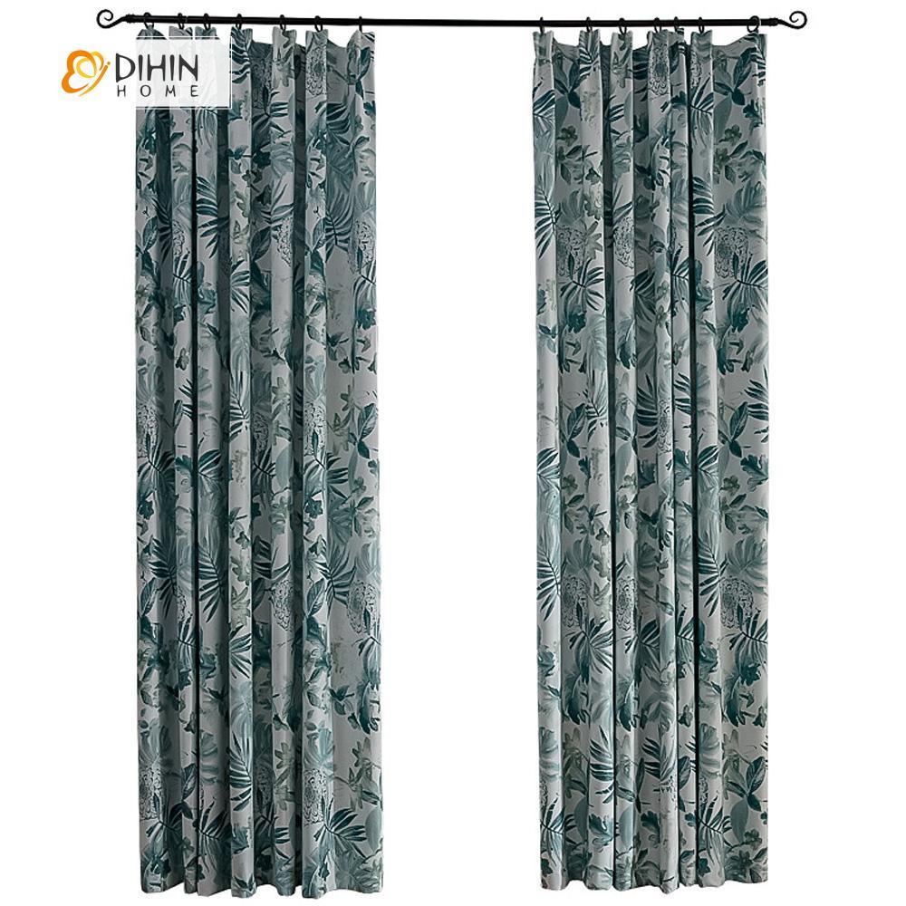 DIHIN HOME Ink And Wash Printed ,Polyester  ,Blackout Grommet Window Curtain for Living Room ,52x63-inch,1 Panel Roman Shades Curtains Window Blinds custom curtains blackout curtains curtains for living room sheer curtains curtain fabric linen curtains kitchen curtains velvet curtains pinch pleat curtains bay window curtains outdoor curtains pleated curtains floral curtains dining room curtains kitchen valances drapes for bedroom patio curtains nursery curtains grommet curtains