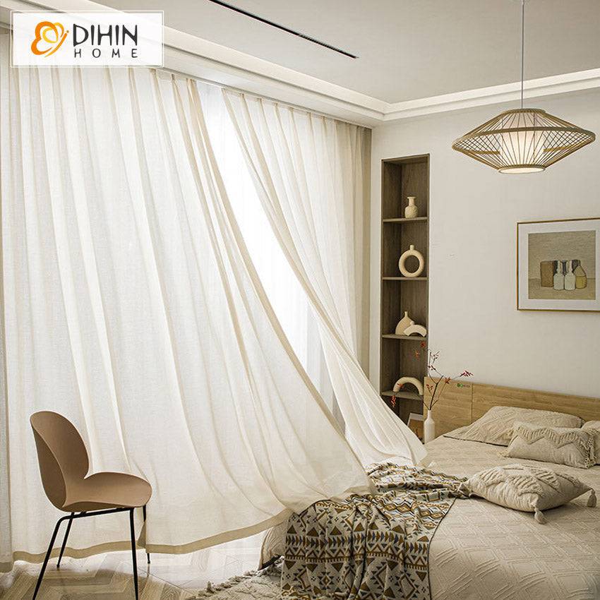 DIHIN HOME Japanese Style Beige Color,Sheer Curtain,Blackout Grommet Window Curtain for Living Room ,52x63-inch,1 Panel Roman Shades Curtains Window Blinds custom curtains blackout curtains curtains for living room sheer curtains curtain fabric linen curtains kitchen curtains velvet curtains pinch pleat curtains bay window curtains outdoor curtains pleated curtains floral curtains dining room curtains kitchen valances drapes for bedroom patio curtains nursery curtains grommet curtains