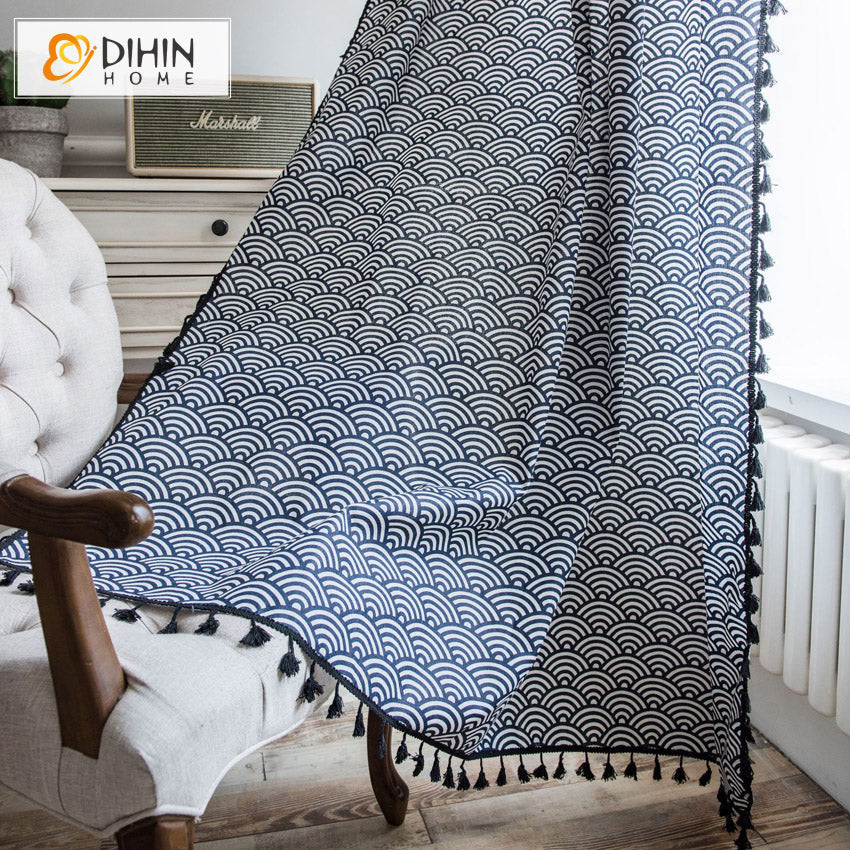 DIHIN HOME Japanese Style Fan Shape Printed,Blackout Grommet Window Curtain for Living Room ,52x63-inch,1 Panel Roman Shades Curtains Window Blinds custom curtains blackout curtains curtains for living room sheer curtains curtain fabric linen curtains kitchen curtains velvet curtains pinch pleat curtains bay window curtains outdoor curtains pleated curtains floral curtains dining room curtains kitchen valances drapes for bedroom patio curtains nursery curtains grommet curtains