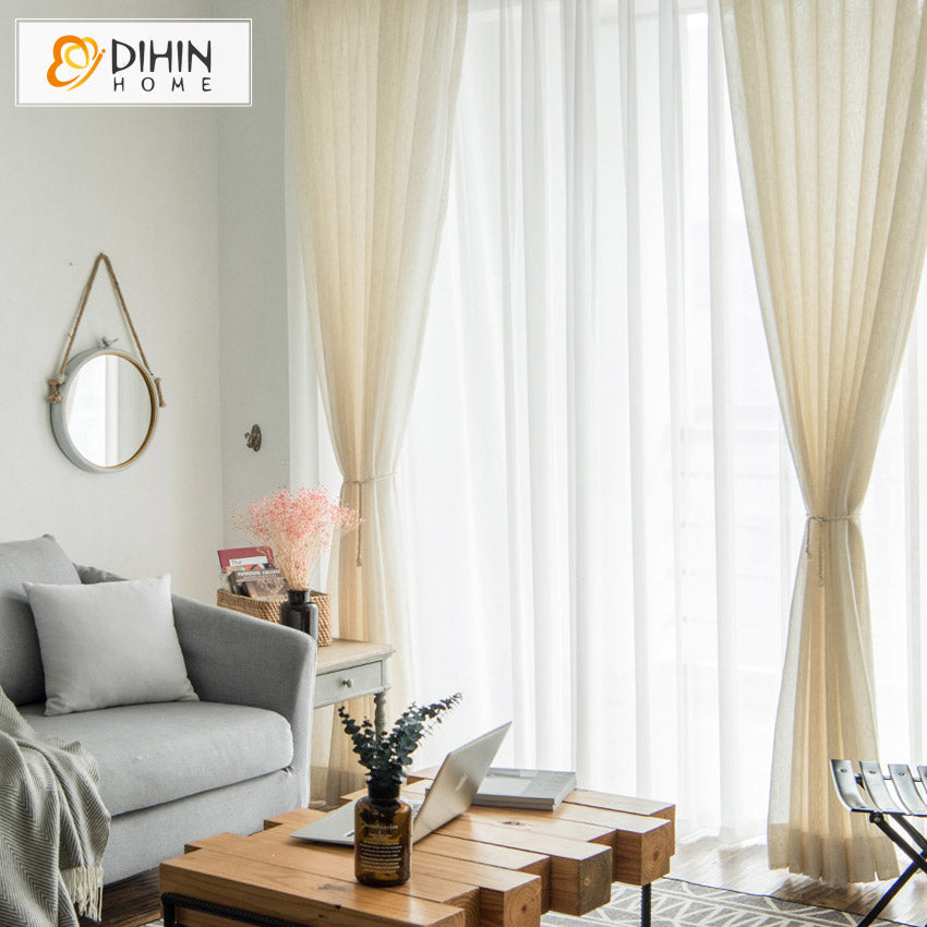 DIHIN HOME Japanese Style Linen Fabric,Sheer Curtain, Grommet Window Curtain for Living Room ,52x63-inch,1 Panel Roman Shades Curtains Window Blinds custom curtains blackout curtains curtains for living room sheer curtains curtain fabric linen curtains kitchen curtains velvet curtains pinch pleat curtains bay window curtains outdoor curtains pleated curtains floral curtains dining room curtains kitchen valances drapes for bedroom patio curtains nursery curtains grommet curtains