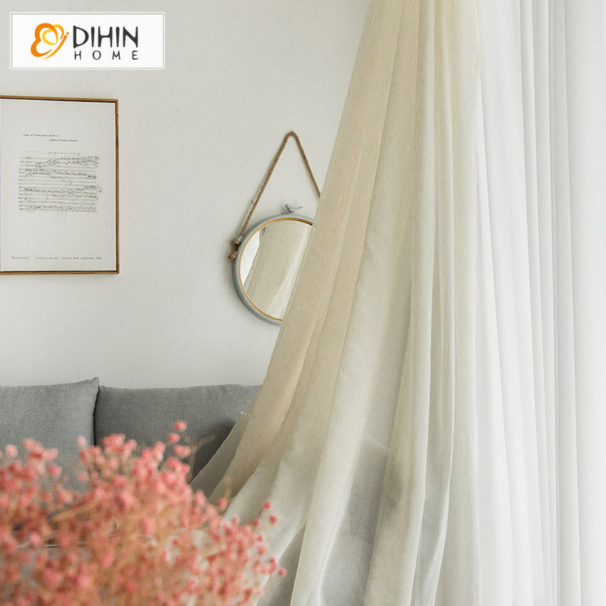 DIHIN HOME Japanese Style Linen Fabric,Sheer Curtain, Grommet Window Curtain for Living Room ,52x63-inch,1 Panel Roman Shades Curtains Window Blinds custom curtains blackout curtains curtains for living room sheer curtains curtain fabric linen curtains kitchen curtains velvet curtains pinch pleat curtains bay window curtains outdoor curtains pleated curtains floral curtains dining room curtains kitchen valances drapes for bedroom patio curtains nursery curtains grommet curtains