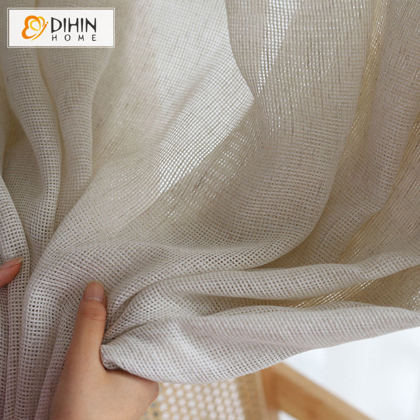 DIHIN HOME Japanese Style Natural Linen Color,Grommet Window Sheer Curtain for Living Room ,52x63-inch,1 Panel Roman Shades Curtains Window Blinds custom curtains blackout curtains curtains for living room sheer curtains curtain fabric linen curtains kitchen curtains velvet curtains pinch pleat curtains bay window curtains outdoor curtains pleated curtains floral curtains dining room curtains kitchen valances drapes for bedroom patio curtains nursery curtains grommet curtains
