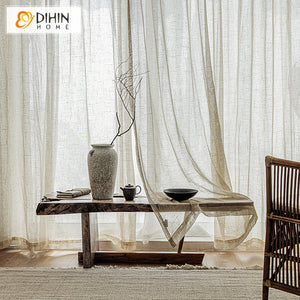 DIHIN HOME Japanese Style Plain Linen Color Sheer Curtains,Grommet Window Curtain for Living Room ,52x63-inch,1 Panel Roman Shades Curtains Window Blinds custom curtains blackout curtains curtains for living room sheer curtains curtain fabric linen curtains kitchen curtains velvet curtains pinch pleat curtains bay window curtains outdoor curtains pleated curtains floral curtains dining room curtains kitchen valances drapes for bedroom patio curtains nursery curtains grommet curtains