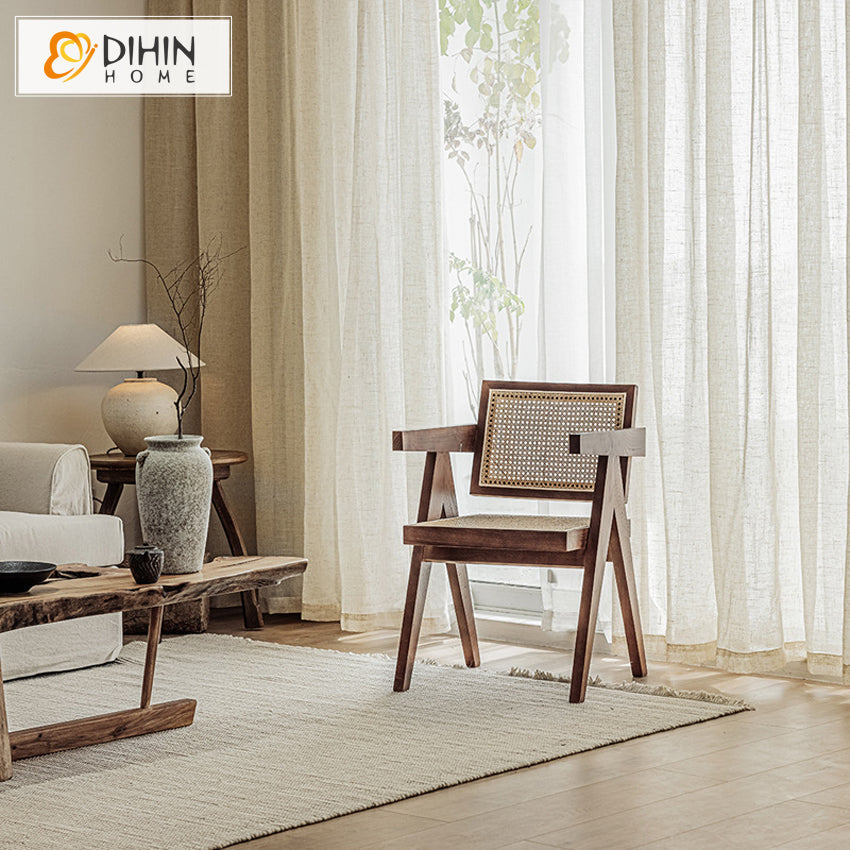 DIHIN HOME Japanese Style Plain Linen Color Sheer Curtains,Grommet Window Curtain for Living Room ,52x63-inch,1 Panel Roman Shades Curtains Window Blinds custom curtains blackout curtains curtains for living room sheer curtains curtain fabric linen curtains kitchen curtains velvet curtains pinch pleat curtains bay window curtains outdoor curtains pleated curtains floral curtains dining room curtains kitchen valances drapes for bedroom patio curtains nursery curtains grommet curtains