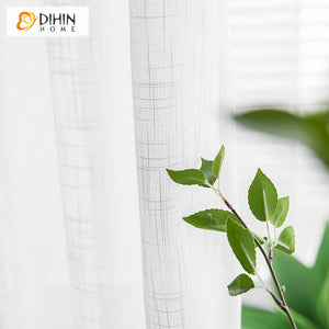 DIHIN HOME Japanese Style White Color Sheer Curtain, Grommet Window Curtain for Living Room ,52x63-inch,1 Panelriped Roman Shades Curtains Window Blinds custom curtains blackout curtains curtains for living room sheer curtains curtain fabric linen curtains kitchen curtains velvet curtains pinch pleat curtains bay window curtains outdoor curtains pleated curtains floral curtains dining room curtains kitchen valances drapes for bedroom patio curtains nursery curtains grommet curtains