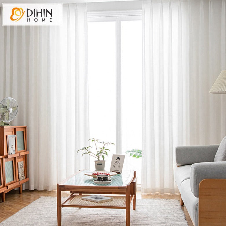DIHIN HOME Japanese White Jacquard,Sheer Curtain, Grommet Window Curtain for Living Room ,52x63-inch,1 Panel Roman Shades Curtains Window Blinds custom curtains blackout curtains curtains for living room sheer curtains curtain fabric linen curtains kitchen curtains velvet curtains pinch pleat curtains bay window curtains outdoor curtains pleated curtains floral curtains dining room curtains kitchen valances drapes for bedroom patio curtains nursery curtains grommet curtains