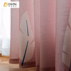 DIHIN HOME Large Leaves Printed,Blackout Grommet Window Curtain for Living Room ,52x63-inch,1 Panel Roman Shades Curtains Window Blinds custom curtains blackout curtains curtains for living room sheer curtains curtain fabric linen curtains kitchen curtains velvet curtains pinch pleat curtains bay window curtains outdoor curtains pleated curtains floral curtains dining room curtains kitchen valances drapes for bedroom patio curtains nursery curtains grommet curtains