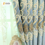 DIHIN HOME Light Blue High Quality Embroidered Valance ,Blackout Curtains Grommet Window Curtain for Living Room ,52x84-inch,1 Panel Curtains custom curtains blackout curtains curtains for living room curtain fabric linen curtains