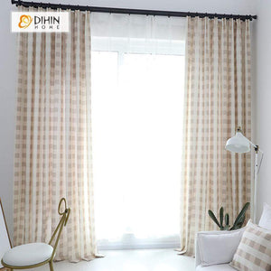 DIHIN HOME Light Color Square Printed，Blackout Grommet Window Curtain for Living Room ,52x63-inch,1 Panel Roman Shades Curtains Window Blinds custom curtains blackout curtains curtains for living room sheer curtains curtain fabric linen curtains kitchen curtains velvet curtains pinch pleat curtains bay window curtains outdoor curtains pleated curtains floral curtains dining room curtains kitchen valances drapes for bedroom patio curtains nursery curtains grommet curtains