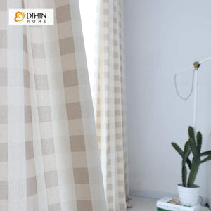 DIHIN HOME Light Color Square Printed，Blackout Grommet Window Curtain for Living Room ,52x63-inch,1 Panel Roman Shades Curtains Window Blinds custom curtains blackout curtains curtains for living room sheer curtains curtain fabric linen curtains kitchen curtains velvet curtains pinch pleat curtains bay window curtains outdoor curtains pleated curtains floral curtains dining room curtains kitchen valances drapes for bedroom patio curtains nursery curtains grommet curtains