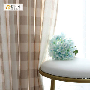 DIHIN HOME Light Color Square Printed，Blackout Grommet Window Curtain for Living Room ,52x63-inch,1 Panel Roman Shades Curtains Window Blinds custom curtains blackout curtains curtains for living room sheer curtains curtain fabric linen curtains kitchen curtains velvet curtains pinch pleat curtains bay window curtains outdoor curtains pleated curtains floral curtains dining room curtains kitchen valances drapes for bedroom patio curtains nursery curtains grommet curtains