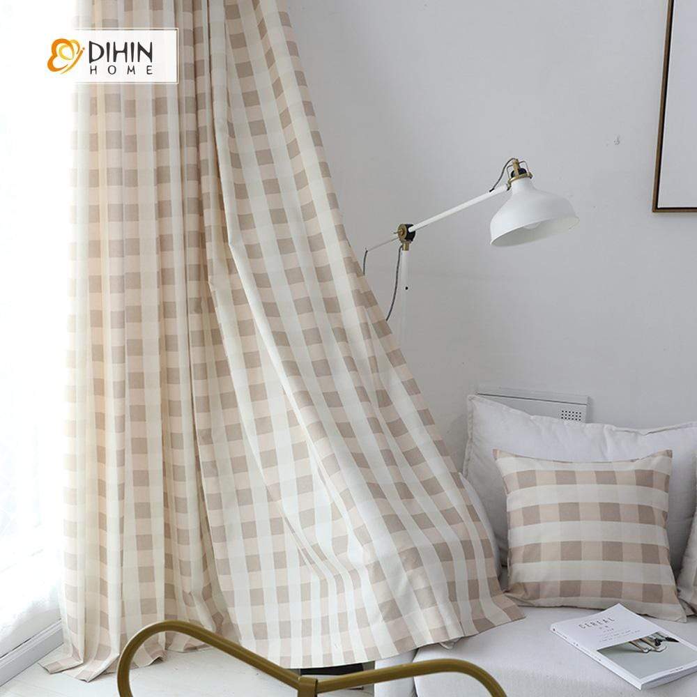 DIHIN HOME Light Color Square Printed，Blackout Grommet Window Curtain for Living Room ,52x63-inch,1 Panel Roman Shades Curtains Window Blinds custom curtains blackout curtains curtains for living room sheer curtains curtain fabric linen curtains kitchen curtains velvet curtains pinch pleat curtains bay window curtains outdoor curtains pleated curtains floral curtains dining room curtains kitchen valances drapes for bedroom patio curtains nursery curtains grommet curtains
