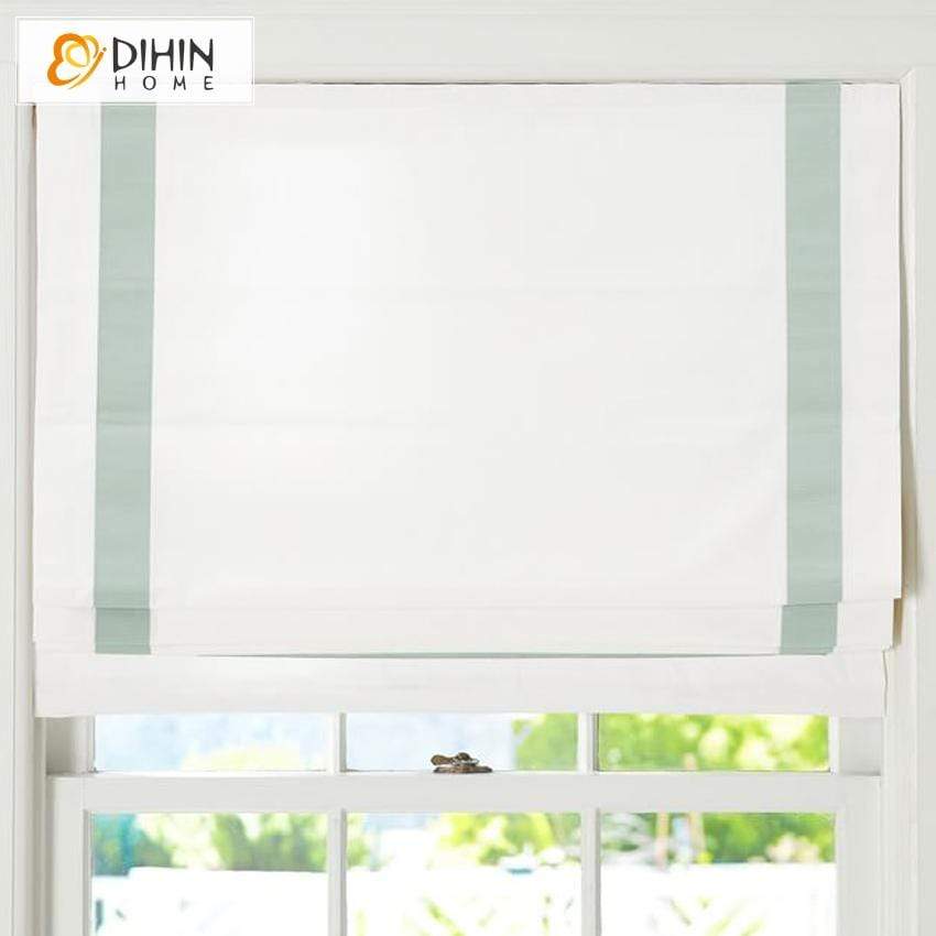 DIHIN HOME Light Green Stripes Edge Printed Roman Shades ,Easy Install Washable Curtains ,Customized Window Curtain Drape, 24"W X 64" Roman Shades Curtains Window Blinds custom curtains blackout curtains curtains for living room sheer curtains curtain fabric linen curtains kitchen curtains velvet curtains pinch pleat curtains bay window curtains outdoor curtains pleated curtains floral curtains dining room curtains kitchen valances drapes for bedroom patio curtains nursery curtains grommet curtains