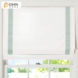 DIHIN HOME Light Green Stripes Edge Printed Roman Shades ,Easy Install Washable Curtains ,Customized Window Curtain Drape, 24"W X 64" Roman Shades Curtains Window Blinds custom curtains blackout curtains curtains for living room sheer curtains curtain fabric linen curtains kitchen curtains velvet curtains pinch pleat curtains bay window curtains outdoor curtains pleated curtains floral curtains dining room curtains kitchen valances drapes for bedroom patio curtains nursery curtains grommet curtains