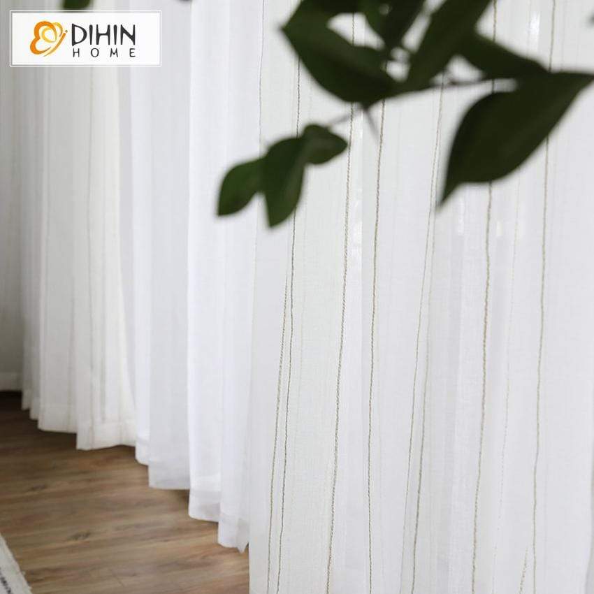 DIHIN HOME Light Lines Embroidered Sheer Curtain,Blackout Grommet Window Curtain for Living Room ,52x63-inch,1 Panel Roman Shades Curtains Window Blinds custom curtains blackout curtains curtains for living room sheer curtains curtain fabric linen curtains kitchen curtains velvet curtains pinch pleat curtains bay window curtains outdoor curtains pleated curtains floral curtains dining room curtains kitchen valances drapes for bedroom patio curtains nursery curtains grommet curtains