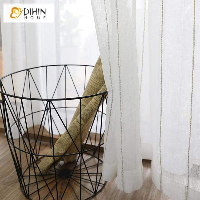 DIHIN HOME Light Lines Embroidered Sheer Curtain,Blackout Grommet Window Curtain for Living Room ,52x63-inch,1 Panel Roman Shades Curtains Window Blinds custom curtains blackout curtains curtains for living room sheer curtains curtain fabric linen curtains kitchen curtains velvet curtains pinch pleat curtains bay window curtains outdoor curtains pleated curtains floral curtains dining room curtains kitchen valances drapes for bedroom patio curtains nursery curtains grommet curtains
