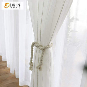 DIHIN HOME Light Lines Embroidered Sheer Curtain,Blackout Grommet Window Curtain for Living Room ,52x63-inch,1 Panel Roman Shades Curtains Window Blinds custom curtains blackout curtains curtains for living room sheer curtains curtain fabric linen curtains kitchen curtains velvet curtains pinch pleat curtains bay window curtains outdoor curtains pleated curtains floral curtains dining room curtains kitchen valances drapes for bedroom patio curtains nursery curtains grommet curtains