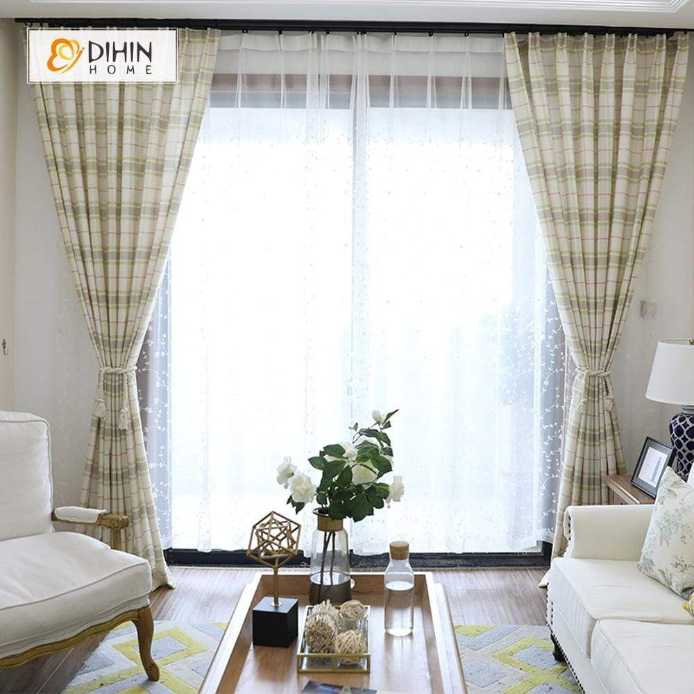 DIHIN HOME Line and Square Printed，Blackout Grommet Window Curtain for Living Room ,52x63-inch,1 Panel Roman Shades Curtains Window Blinds custom curtains blackout curtains curtains for living room sheer curtains curtain fabric linen curtains kitchen curtains velvet curtains pinch pleat curtains bay window curtains outdoor curtains pleated curtains floral curtains dining room curtains kitchen valances drapes for bedroom patio curtains nursery curtains grommet curtains