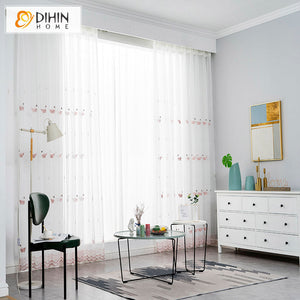 DIHIN HOME Little Swan Emboridered Sheer Curtain, Grommet Window Curtain for Living Room ,52x63-inch,1 Panelriped Roman Shades Curtains Window Blinds custom curtains blackout curtains curtains for living room sheer curtains curtain fabric linen curtains kitchen curtains velvet curtains pinch pleat curtains bay window curtains outdoor curtains pleated curtains floral curtains dining room curtains kitchen valances drapes for bedroom patio curtains nursery curtains grommet curtains