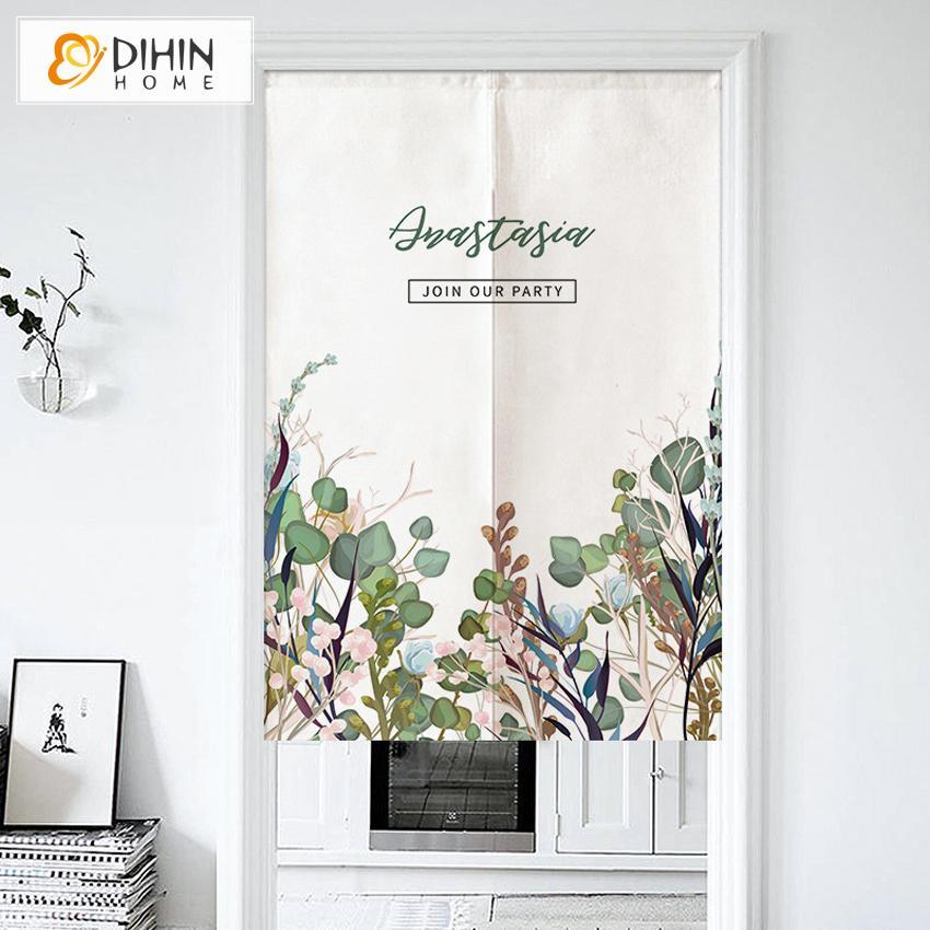 DIHIN HOME Lovely Life Printed Japanese Noren Doorway Curtain Tapestry,Cotton Linen,Door Way Curtain Door Hanging Tapestry,33.5''Wx59''L,1 Panel Roman Shades Window Curtains Curtains Window Blinds Curtains Drapes linen drapery curtains and drapes windows drapes custom curtains blackout curtains curtains for living room window shades sheer curtains curtain fabric window treatments custom drapery