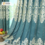 DIHIN HOME Luxurious Velvet Embroidered Valance ,Blackout Curtains Grommet Window Curtain for Living Room ,52x84-inch,1 Panel Curtains custom curtains blackout curtains curtains for living room curtain fabric linen curtains