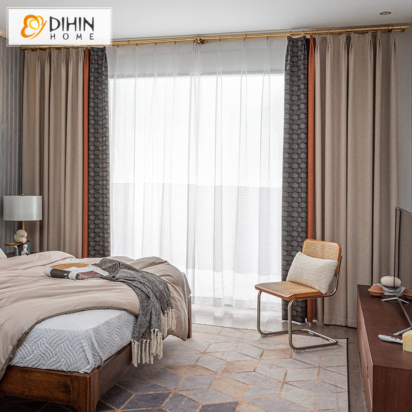 DIHIN HOME Luxury 3 Colors Fabrics Jacquard,Blackout Grommet Window Curtain for Living Room ,52x63-inch,1 Panel Roman Shades Curtains Window Blinds custom curtains blackout curtains curtains for living room sheer curtains curtain fabric linen curtains kitchen curtains velvet curtains pinch pleat curtains bay window curtains outdoor curtains pleated curtains floral curtains dining room curtains kitchen valances drapes for bedroom patio curtains nursery curtains grommet curtains