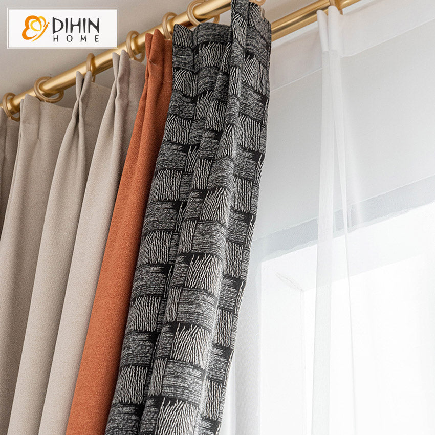 DIHIN HOME Luxury 3 Colors Fabrics Jacquard,Blackout Grommet Window Curtain for Living Room ,52x63-inch,1 Panel Roman Shades Curtains Window Blinds custom curtains blackout curtains curtains for living room sheer curtains curtain fabric linen curtains kitchen curtains velvet curtains pinch pleat curtains bay window curtains outdoor curtains pleated curtains floral curtains dining room curtains kitchen valances drapes for bedroom patio curtains nursery curtains grommet curtains