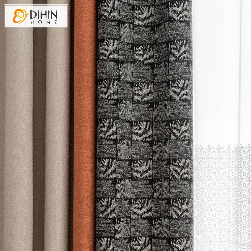 DIHIN HOME Luxury 3 Colors Fabrics Jacquard,Blackout Grommet Window Curtain for Living Room ,52x63-inch,1 Panel Roman Shades Curtains Window Blinds custom curtains blackout curtains curtains for living room sheer curtains curtain fabric linen curtains kitchen curtains velvet curtains pinch pleat curtains bay window curtains outdoor curtains pleated curtains floral curtains dining room curtains kitchen valances drapes for bedroom patio curtains nursery curtains grommet curtains