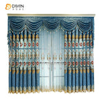 DIHIN HOME Luxury Blue Color Embroidered Valance ,Blackout Curtains Grommet Window Curtain for Living Room ,52x84-inch,1 Panel Roman Shades Curtains Window Blinds custom curtains blackout curtains curtains for living room sheer curtains curtain fabric linen curtains kitchen curtains velvet curtains pinch pleat curtains bay window curtains outdoor curtains pleated curtains floral curtains dining room curtains kitchen valances drapes for bedroom patio curtains nursery curtains grommet curtains