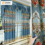 DIHIN HOME Luxury Blue Color Embroidered Valance ,Blackout Curtains Grommet Window Curtain for Living Room ,52x84-inch,1 Panel Roman Shades Curtains Window Blinds custom curtains blackout curtains curtains for living room sheer curtains curtain fabric linen curtains kitchen curtains velvet curtains pinch pleat curtains bay window curtains outdoor curtains pleated curtains floral curtains dining room curtains kitchen valances drapes for bedroom patio curtains nursery curtains grommet curtains