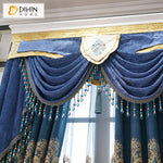 DIHIN HOME Luxury Blue Color Window Drapes Embroidered Valance ,Blackout Curtains Grommet Window Curtain for Living Room ,52x84-inch,1 Panel Roman Shades Curtains Window Blinds custom curtains blackout curtains curtains for living room sheer curtains curtain fabric linen curtains kitchen curtains velvet curtains pinch pleat curtains bay window curtains outdoor curtains pleated curtains floral curtains dining room curtains kitchen valances drapes for bedroom patio curtains nursery curtains grommet curtains