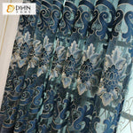 DIHIN HOME Luxury Blue Embroidered Valance ,Blackout Curtains Grommet Window Curtain for Living Room ,52x90-inch,1 Panel Roman Shades Curtains Window Blinds custom curtains blackout curtains curtains for living room sheer curtains curtain fabric linen curtains kitchen curtains velvet curtains pinch pleat curtains bay window curtains outdoor curtains pleated curtains floral curtains dining room curtains kitchen valances drapes for bedroom patio curtains nursery curtains grommet curtains