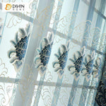 DIHIN HOME Luxury Blue Embroidered Valance ,Blackout Curtains Grommet Window Curtain for Living Room ,52x90-inch,1 Panel Roman Shades Curtains Window Blinds custom curtains blackout curtains curtains for living room sheer curtains curtain fabric linen curtains kitchen curtains velvet curtains pinch pleat curtains bay window curtains outdoor curtains pleated curtains floral curtains dining room curtains kitchen valances drapes for bedroom patio curtains nursery curtains grommet curtains