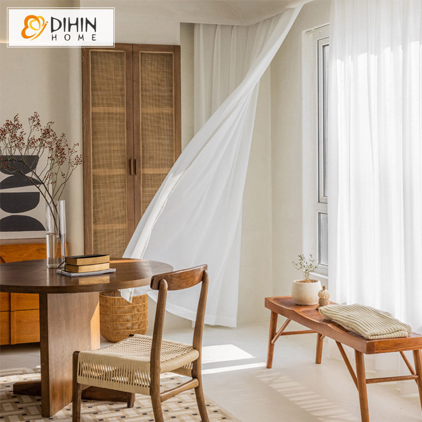 DIHIN HOME Luxury Chiffon Yarn White Color,Grommet Window Sheer Curtain for Living Room ,52x63-inch,1 Panel Roman Shades Curtains Window Blinds custom curtains blackout curtains curtains for living room sheer curtains curtain fabric linen curtains kitchen curtains velvet curtains pinch pleat curtains bay window curtains outdoor curtains pleated curtains floral curtains dining room curtains kitchen valances drapes for bedroom patio curtains nursery curtains grommet curtains