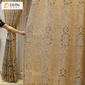 DIHIN HOME Luxury Coffee Color Embroidered Sheer Curtain,Grommet Window Curtain for Living Room ,52x63-inch,1 Panel Roman Shades Curtains Window Blinds custom curtains blackout curtains curtains for living room sheer curtains curtain fabric linen curtains kitchen curtains velvet curtains pinch pleat curtains bay window curtains outdoor curtains pleated curtains floral curtains dining room curtains kitchen valances drapes for bedroom patio curtains nursery curtains grommet curtains