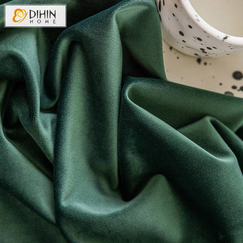 DIHIN HOME Luxury Dark Green Velvet Fabric,Blackout Curtains Grommet Window Curtain for Living Room ,52x63-inch,1 Panel Roman Shades Curtains Window Blinds custom curtains blackout curtains curtains for living room sheer curtains curtain fabric linen curtains kitchen curtains velvet curtains pinch pleat curtains bay window curtains outdoor curtains pleated curtains floral curtains dining room curtains kitchen valances drapes for bedroom patio curtains nursery curtains grommet curtains