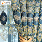 DIHIN HOME Luxury Embroidered Blue Curtains,Blackout Grommet Window Curtain for Living Room ,52x63-inch,1 Panel Roman Shades Curtains Window Blinds custom curtains blackout curtains curtains for living room sheer curtains curtain fabric linen curtains kitchen curtains velvet curtains pinch pleat curtains bay window curtains outdoor curtains pleated curtains floral curtains dining room curtains kitchen valances drapes for bedroom patio curtains nursery curtains grommet curtains