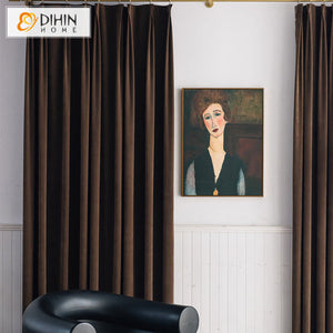 DIHIN HOME Luxury Euroean Velvet Fabric Coffee Curtains,Blackout Grommet Window Curtain for Living Room ,52x63-inch,1 Panel Roman Shades Curtains Window Blinds custom curtains blackout curtains curtains for living room sheer curtains curtain fabric linen curtains kitchen curtains velvet curtains pinch pleat curtains bay window curtains outdoor curtains pleated curtains floral curtains dining room curtains kitchen valances drapes for bedroom patio curtains nursery curtains grommet curtains