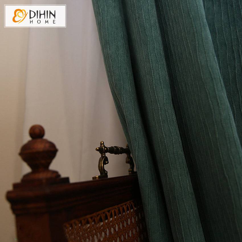 DIHIN HOME Luxury Euroean Vintage Dark Green Curtains,Blackout Grommet Window Curtain for Living Room ,52x63-inch,1 Panel Roman Shades Curtains Window Blinds custom curtains blackout curtains curtains for living room sheer curtains curtain fabric linen curtains kitchen curtains velvet curtains pinch pleat curtains bay window curtains outdoor curtains pleated curtains floral curtains dining room curtains kitchen valances drapes for bedroom patio curtains nursery curtains grommet curtains