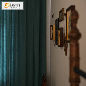 DIHIN HOME Luxury Euroean Vintage Dark Green Curtains,Blackout Grommet Window Curtain for Living Room ,52x63-inch,1 Panel Roman Shades Curtains Window Blinds custom curtains blackout curtains curtains for living room sheer curtains curtain fabric linen curtains kitchen curtains velvet curtains pinch pleat curtains bay window curtains outdoor curtains pleated curtains floral curtains dining room curtains kitchen valances drapes for bedroom patio curtains nursery curtains grommet curtains