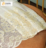 DIHIN HOME Luxury European Emboridered,Sheer Curtain, Grommet Window Curtain for Living Room ,52x63-inch,1 Panel Roman Shades Curtains Window Blinds custom curtains blackout curtains curtains for living room sheer curtains curtain fabric linen curtains kitchen curtains velvet curtains pinch pleat curtains bay window curtains outdoor curtains pleated curtains floral curtains dining room curtains kitchen valances drapes for bedroom patio curtains nursery curtains grommet curtains