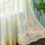 DIHIN HOME Luxury European Emboridered,Sheer Curtain, Grommet Window Curtain for Living Room ,52x63-inch,1 Panel Roman Shades Curtains Window Blinds custom curtains blackout curtains curtains for living room sheer curtains curtain fabric linen curtains kitchen curtains velvet curtains pinch pleat curtains bay window curtains outdoor curtains pleated curtains floral curtains dining room curtains kitchen valances drapes for bedroom patio curtains nursery curtains grommet curtains