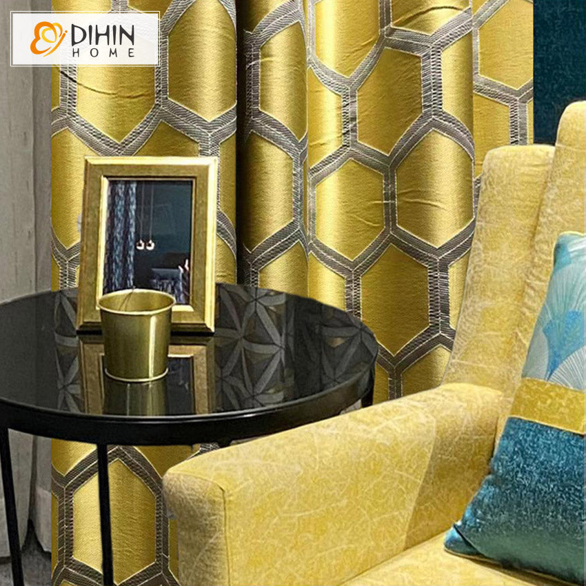 DIHIN HOME Luxury European Jacquard Curtains,Blackout Grommet Window Curtain for Living Room ,52x63-inch,1 Panel Roman Shades Curtains Window Blinds custom curtains blackout curtains curtains for living room sheer curtains curtain fabric linen curtains kitchen curtains velvet curtains pinch pleat curtains bay window curtains outdoor curtains pleated curtains floral curtains dining room curtains kitchen valances drapes for bedroom patio curtains nursery curtains grommet curtains