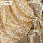 DIHIN HOME Luxury Golden Jacquard Curtain ,Blackout Grommet Window Curtain for Living Room ,52x63-inch,1 Panel Roman Shades Curtains Window Blinds custom curtains blackout curtains curtains for living room sheer curtains curtain fabric linen curtains kitchen curtains velvet curtains pinch pleat curtains bay window curtains outdoor curtains pleated curtains floral curtains dining room curtains kitchen valances drapes for bedroom patio curtains nursery curtains grommet curtains