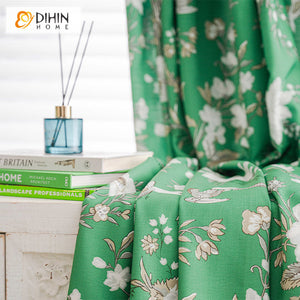 DIHIN HOME Luxury Green Color Printed,Blackout Grommet Window Curtain for Living Room ,52x63-inch,1 Panel Roman Shades Curtains Window Blinds custom curtains blackout curtains curtains for living room sheer curtains curtain fabric linen curtains kitchen curtains velvet curtains pinch pleat curtains bay window curtains outdoor curtains pleated curtains floral curtains dining room curtains kitchen valances drapes for bedroom patio curtains nursery curtains grommet curtains