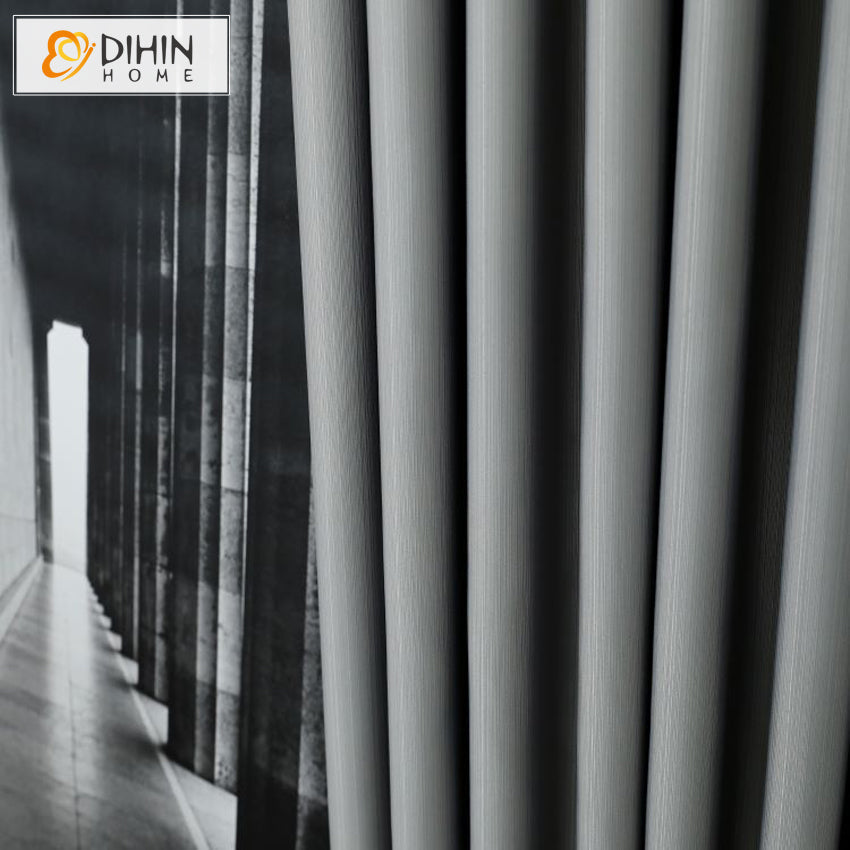 DIHIN HOME Luxury Grey Color Jacquard,Blackout Grommet Window Curtain for Living Room ,52x63-inch,1 Panel Roman Shades Curtains Window Blinds custom curtains blackout curtains curtains for living room sheer curtains curtain fabric linen curtains kitchen curtains velvet curtains pinch pleat curtains bay window curtains outdoor curtains pleated curtains floral curtains dining room curtains kitchen valances drapes for bedroom patio curtains nursery curtains grommet curtains