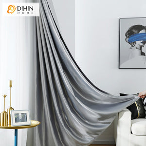 DIHIN HOME Luxury Grey Color Jacquard,Blackout Grommet Window Curtain for Living Room ,52x63-inch,1 Panel Roman Shades Curtains Window Blinds custom curtains blackout curtains curtains for living room sheer curtains curtain fabric linen curtains kitchen curtains velvet curtains pinch pleat curtains bay window curtains outdoor curtains pleated curtains floral curtains dining room curtains kitchen valances drapes for bedroom patio curtains nursery curtains grommet curtains