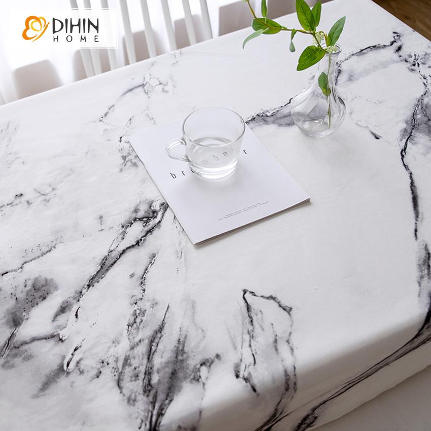 DIHIN HOME Luxury Modern Marbling Printed Tablecloth For Rectangle Tables,Custom Washed Linen Tablecloth,Handmade Rectangle Table Cover Roman Shades Curtains Window Blinds custom curtains blackout curtains curtains for living room sheer curtains curtain fabric linen curtains kitchen curtains velvet curtains pinch pleat curtains bay window curtains outdoor curtains pleated curtains floral curtains dining room curtains kitchen valances drapes for bedroom patio curtains nursery curtains grommet curtains