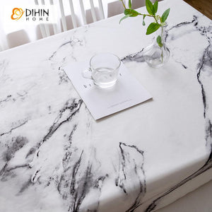 DIHIN HOME Luxury Modern Marbling Printed Tablecloth For Rectangle Tables,Custom Washed Linen Tablecloth,Handmade Rectangle Table Cover Roman Shades Curtains Window Blinds custom curtains blackout curtains curtains for living room sheer curtains curtain fabric linen curtains kitchen curtains velvet curtains pinch pleat curtains bay window curtains outdoor curtains pleated curtains floral curtains dining room curtains kitchen valances drapes for bedroom patio curtains nursery curtains grommet curtains